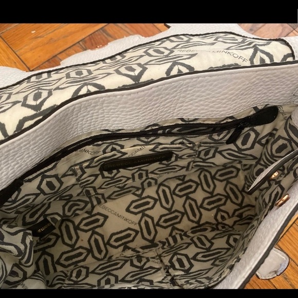 REBECCA MINKOFF WHITE ROSE GOLD KELLY-STYLE CROSSBODY LEATHER Bag GORG RARE M - Picture 8 of 8